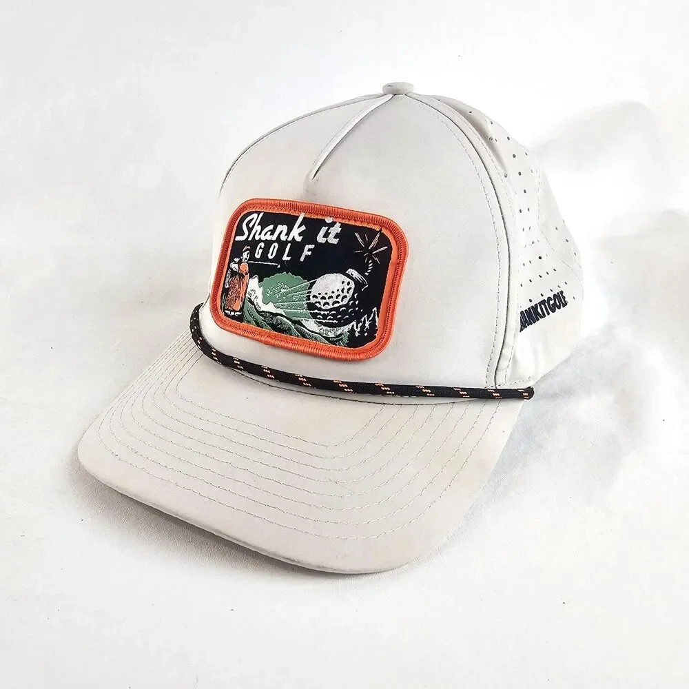 Shank It Golf Hat Snapback Rope Cap Adjustable Performance Golf Bomb Desert